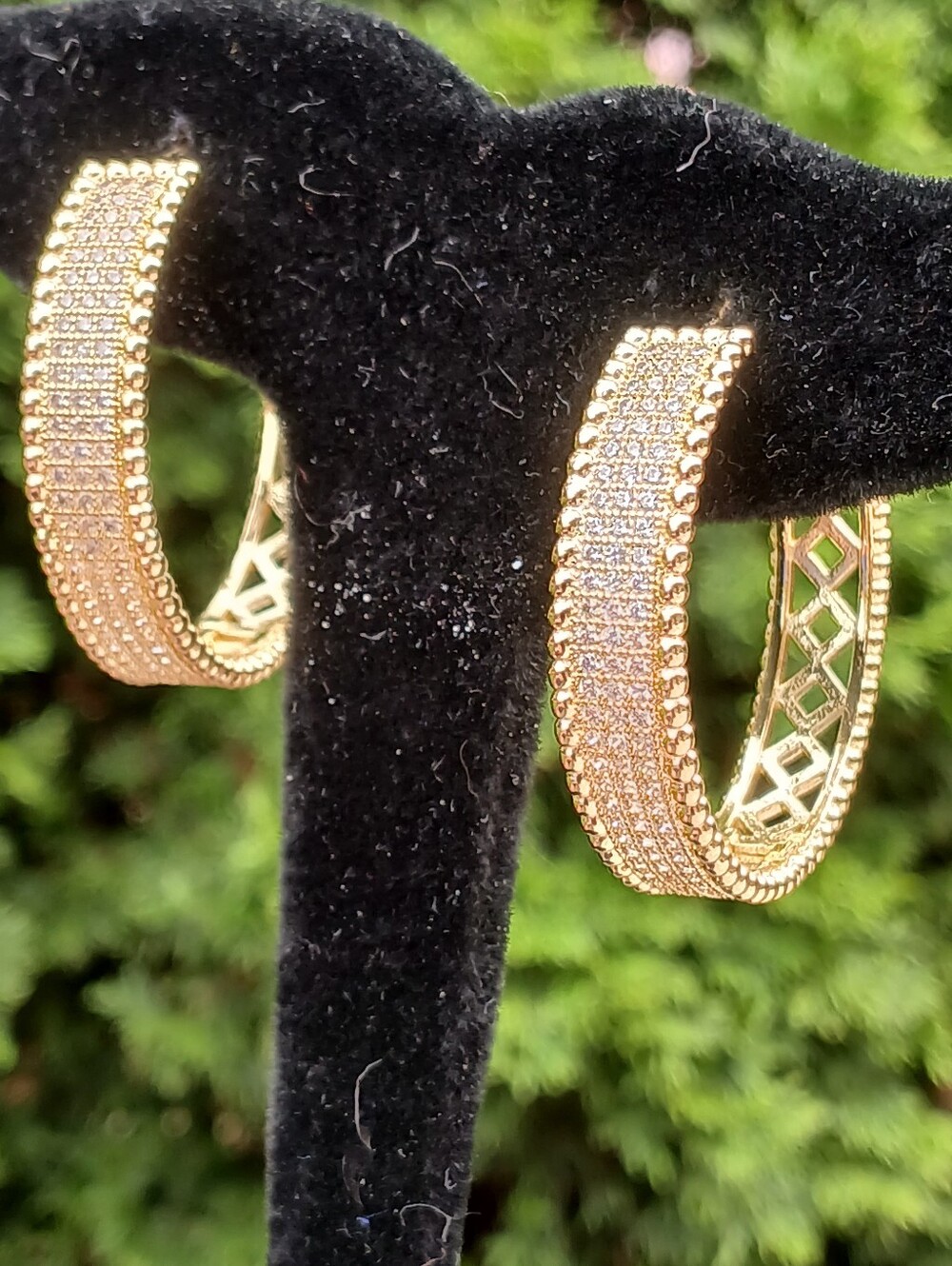 18 K Gold Filled BIG LOOK CZ Hoops